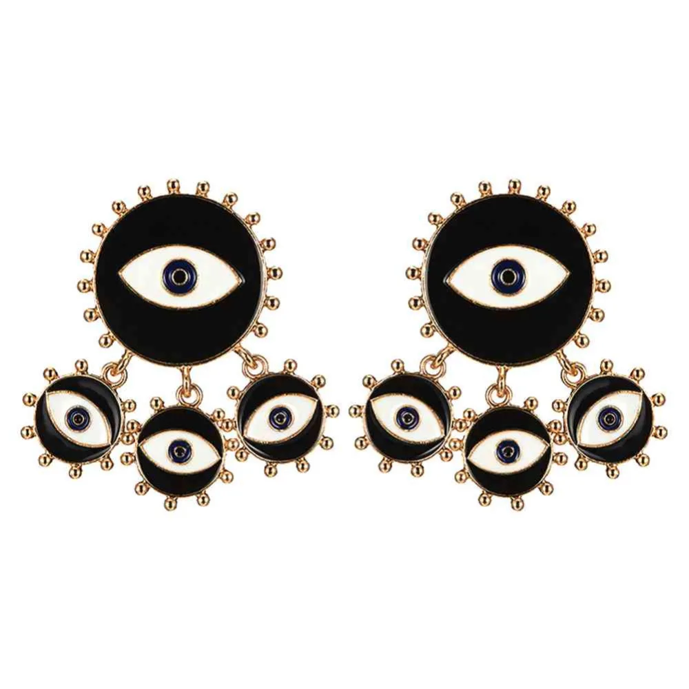 

Fashion Exaggerated Metal Geometric Circle Eye Earrings Pendant Ladies Jewelry Designer Earrings For Women Luxury #4m06