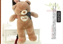 The lovely bow Teddy bear doll heart hello bear plush toy doll birthday gift brown about 130cm