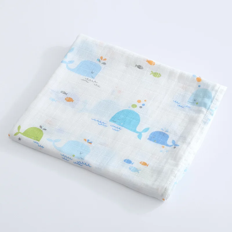 2 Layers Gauze Baby Bath Towel Newborn Baby Blanket&Swaddling Baby wipes Kid Swimming Beach Towels Baby Muslin Swaddle Blanket