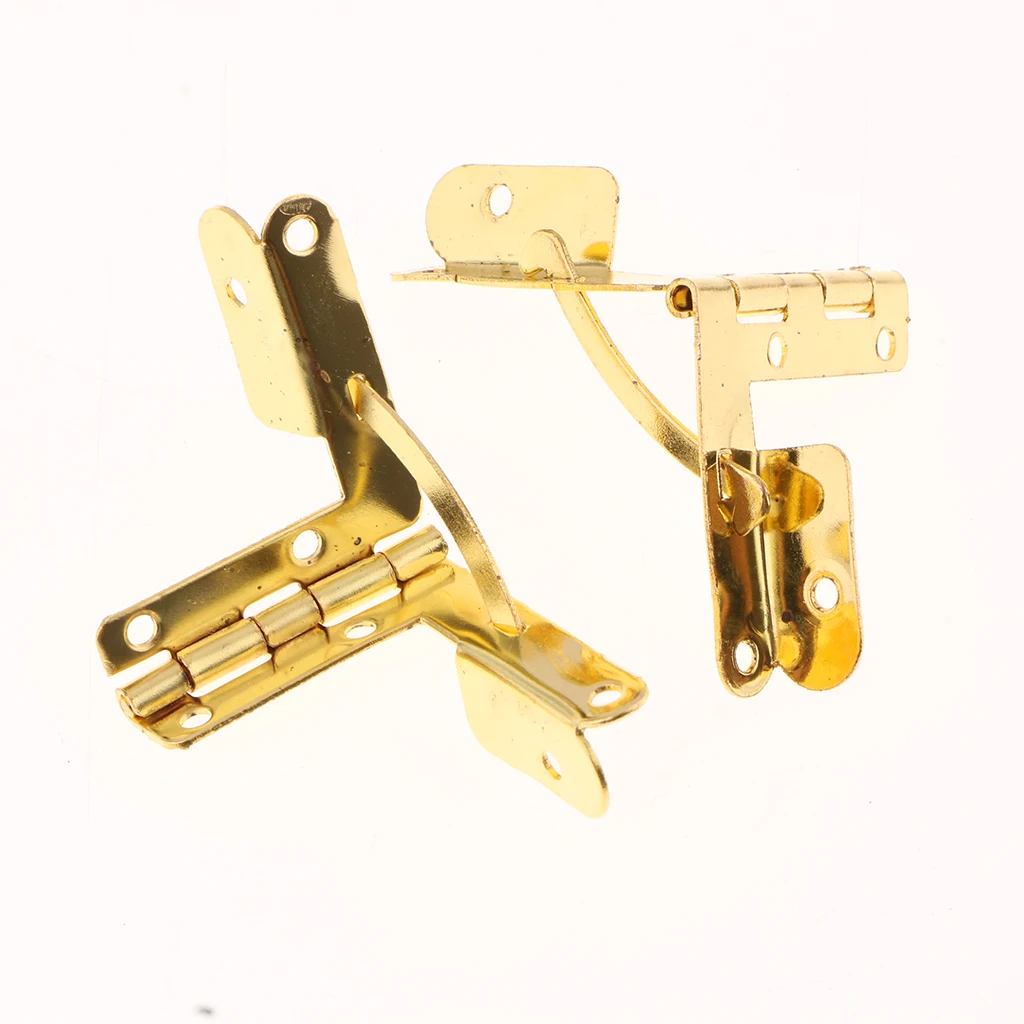 20pcs 90 Degree Angle Support Spring Hinges Door Hinge for Small Jewelry Wine Case Cabinet Watch Box Wooden Lid