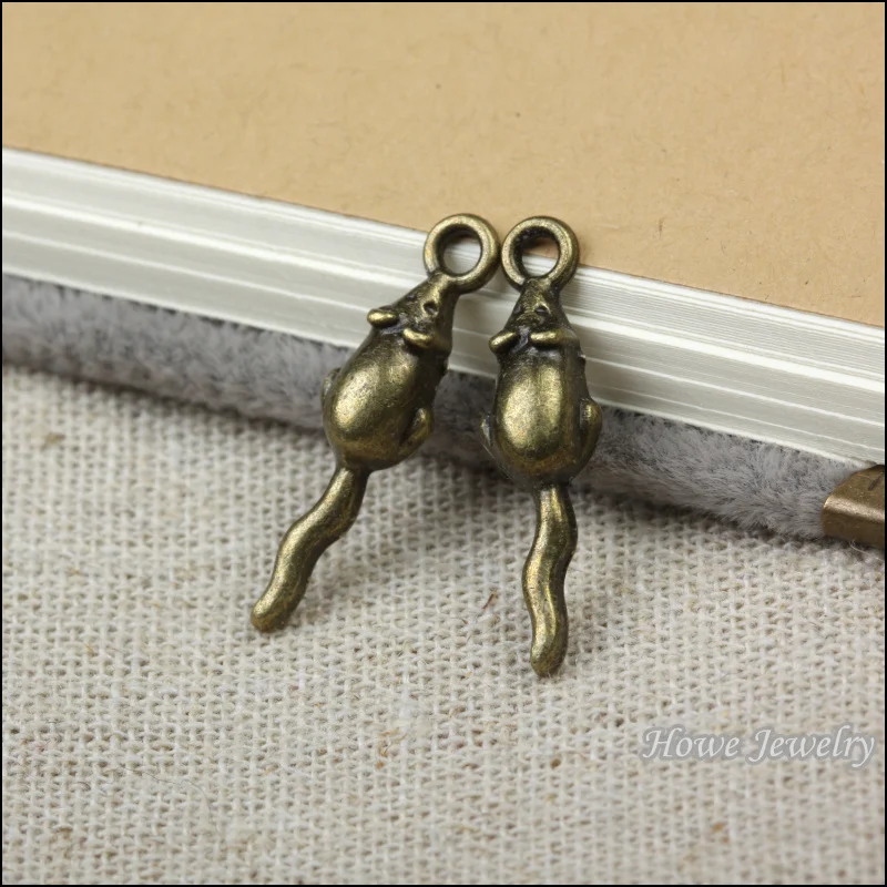 45 шт. качество Античная бронзовая подвеска мышь сплав DIY модный браслет ожерелье ювелирные аксессуары