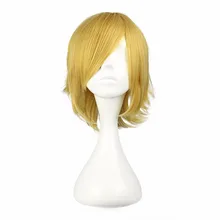 MCOSER 35 см короткий золотой Синтетический Косплей Костюм парик высокая температура волокно WIG-046B