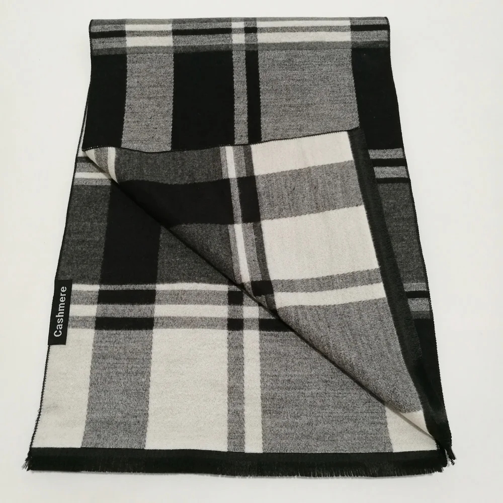 Видимые оси Осень зима мужской классический шотландский узор шерсть кашемировые шали шарфы