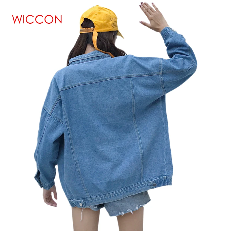 Denim Jeans Jacket for Women Loose Ripped Vintage Bomber Jackets Basic Coats Clothes Woman Spring Autumn Clothes Streetwear Tops