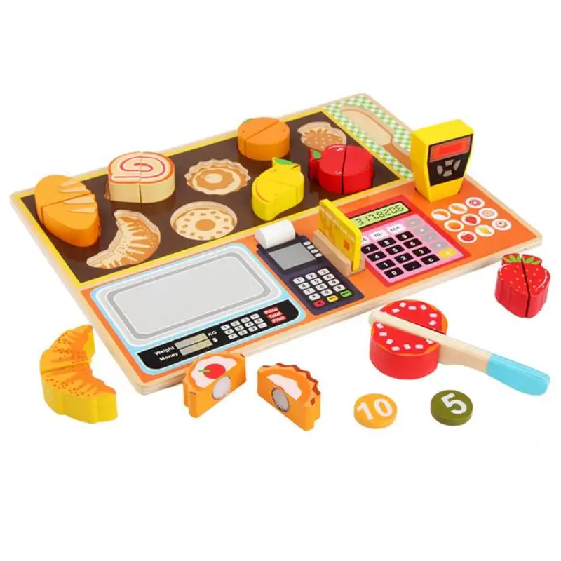 Детский деревянный игрушечный миксер, игрушки для игр, Детская модель дома, набор для записи наличных фруктов, кукольная кухня для мальчиков и девочек