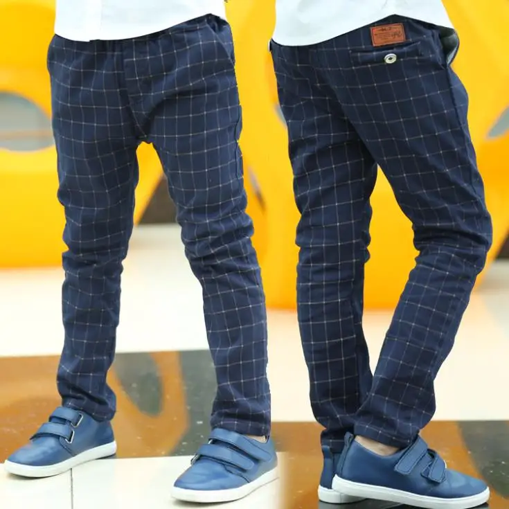 

Sping/Autumn Britain Style Casual Kids Plaid Pants for Boys Trousers Baby Children Clothes New 2018 T2DBO