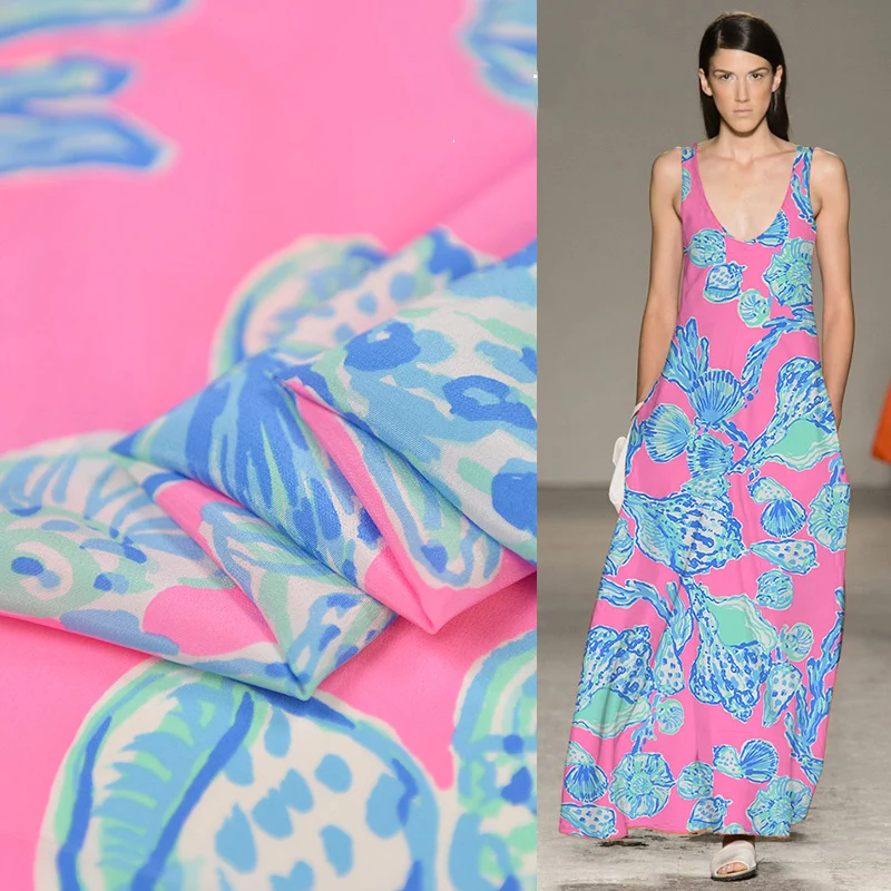 

Graffiti Watercolor 100% Silk Crepe Fabric Printed Non-iron Dress Fashion Fabric
