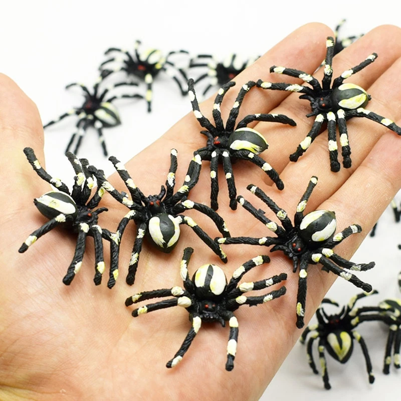 

5Pcs Spider April Fools Props Prank Toy for Halloween Simulation Spiders Novelty Toy for Entertainment Party Decoration
