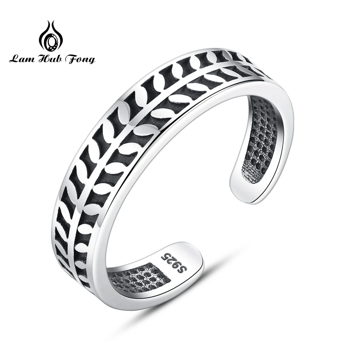 Genuine Thai Silver Leaves Stackable Finger Ring Adjustable Cuff ring Punk and Trendy Fine Jewelry for Women Girl Gift | Украшения и