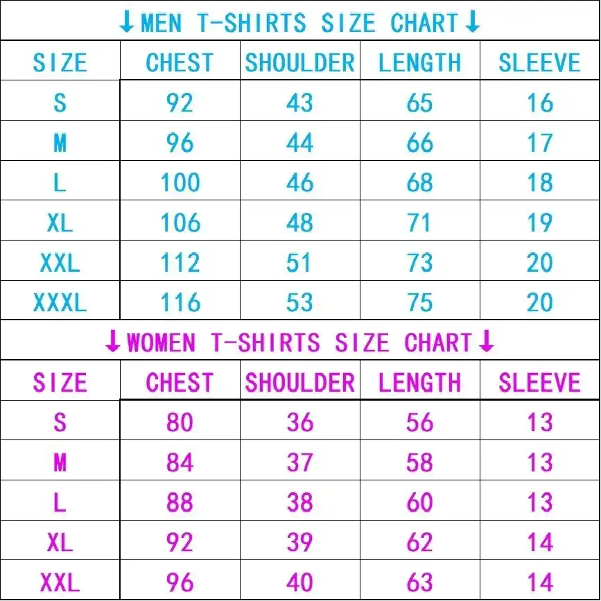 Orca Size Chart