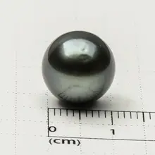 Круглый Real Black Высокая блеск Tahitian морской культивированный свободные перла неразбуренные 11,8 мм