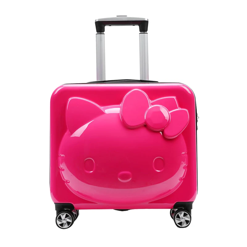 

18'' 20'' HK cute cat 3D cartoon 360 degree spinner rolling luggage set travel suitcase valise koffer