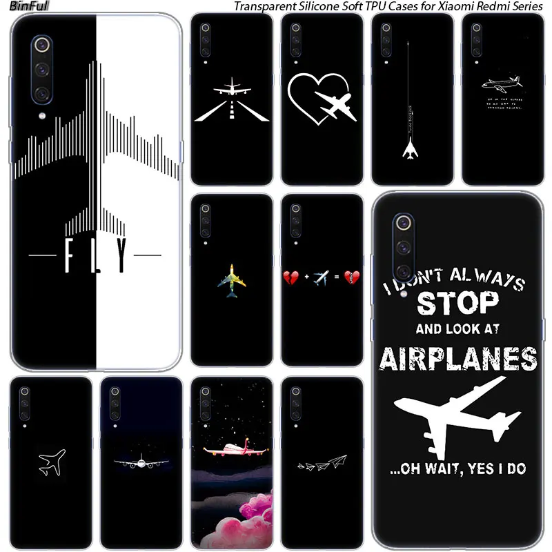 

Aircraft Airplane fly patterned Case For Xiaomi Pocophone F1 9T 9 9SE 8 A2 Lite A1 A2 Mix3 Redmi K20 7A Note 4 4X 5 6 7 Pro S2