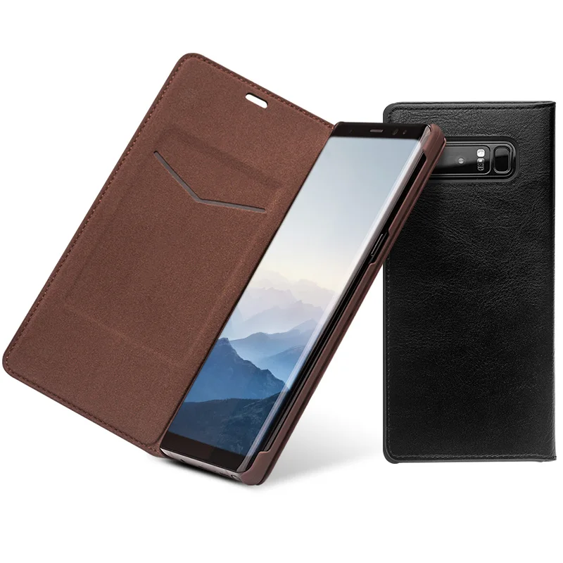

QIALINO Fashion Genuine Leather Cover Case for Samsung Galaxy Note 8 Luxury Ultrathin Card Slot Bag for Samsung note 8 6.3-inch