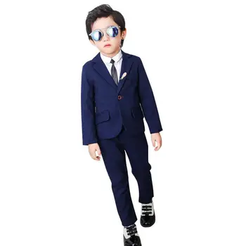

New Baby Boy Suit For Wedding Piano Party Teenage Boys Blazer+Pant+Shirt+Tie 2/4Pcs Kids Boys Suits Formal Clothing Sets Y179