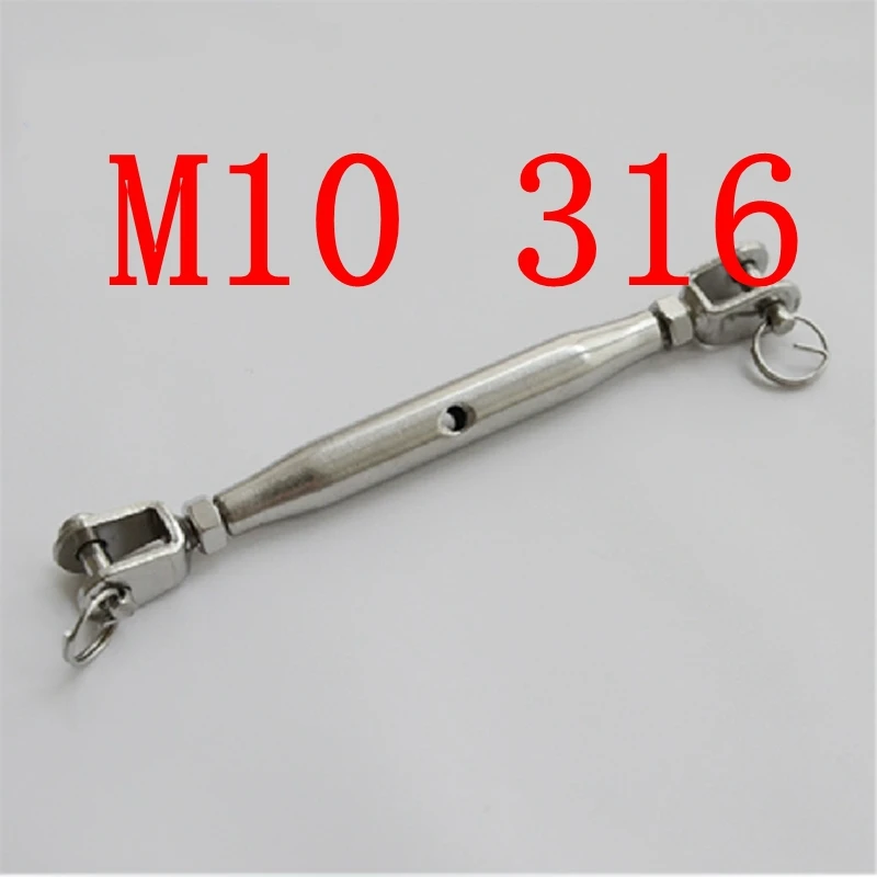 M10 316 Grade Closed Body Turnbuckle,Heavy Duty Stainless Steel Jaw Jaw