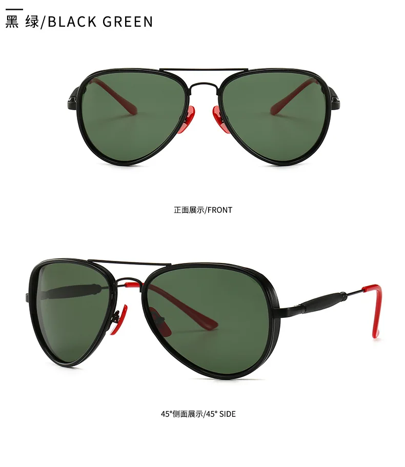 JackJad Modern Vintage Aviation Style Punk Sunglasses Red Nose Pad Men Polarized Brand Design Sun Glasses Oculos De Sol