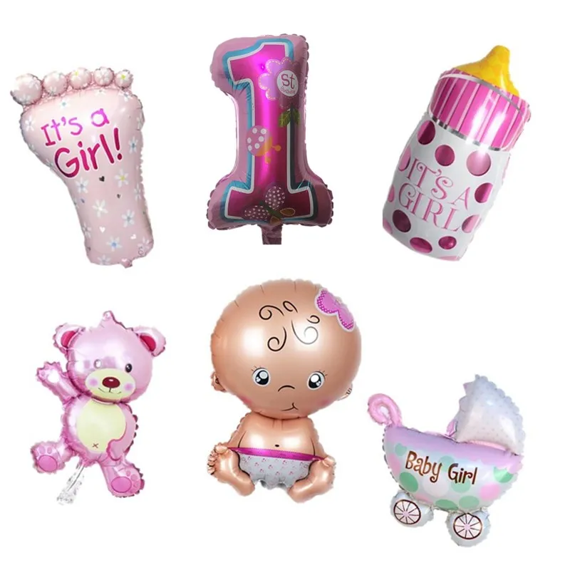 

BINGTIAN Angel Baby Shower Balloons Baby Boy Girl Birthday Party Decorations mini bear+baby+foot+bottle Balloon