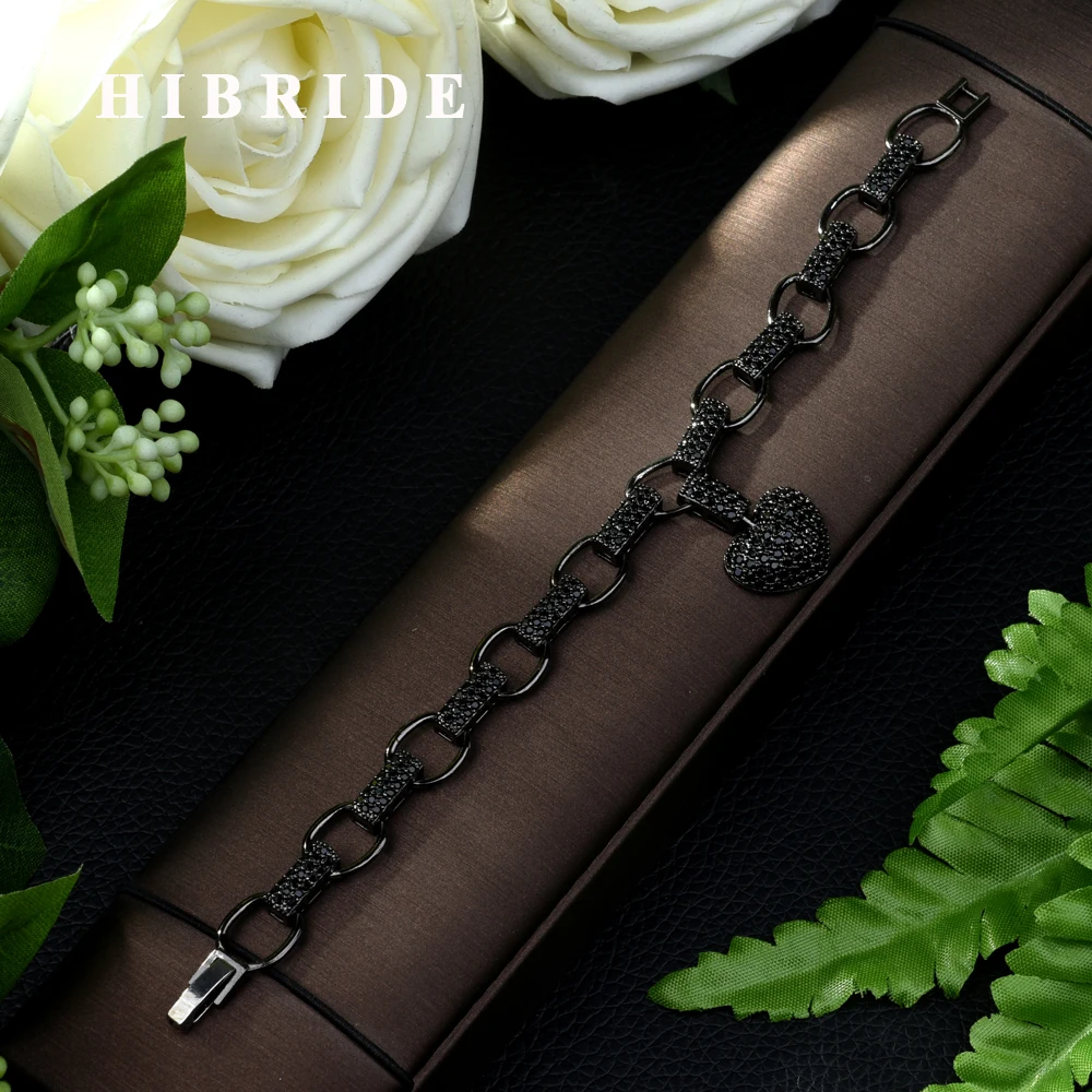 

HIBRIDE 2019 Luxury Jewelry AAA High Quality Cubic Zircon Geometric Design Vintage Bride Wedding Bracelet Bangle for Women B-101