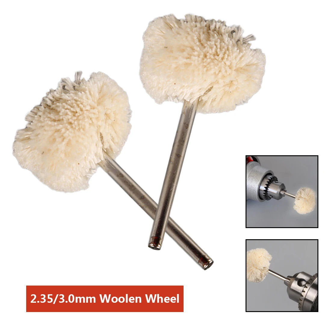 

Wool Polishing Wheel With 2.35MM/3.0MM Shanks 10pcs Buffing Pad Brush Set Dremel Accessories for Rotary Tools
