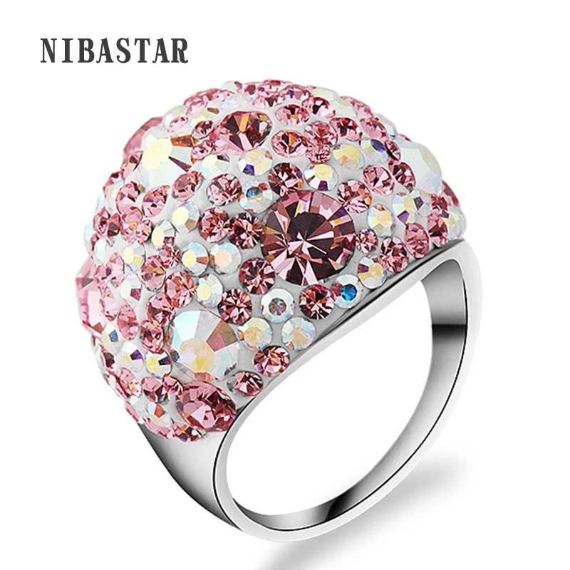 

Women's Accessories Pretty Stainless Steel AB Color Pink Fashion Ring Wholesale