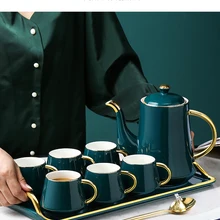 Кофейная чашка, Европейский маленький роскошный чайный сервиз, Скандинавская керамическая кофейная чашка. Восемь штук в одном наборе