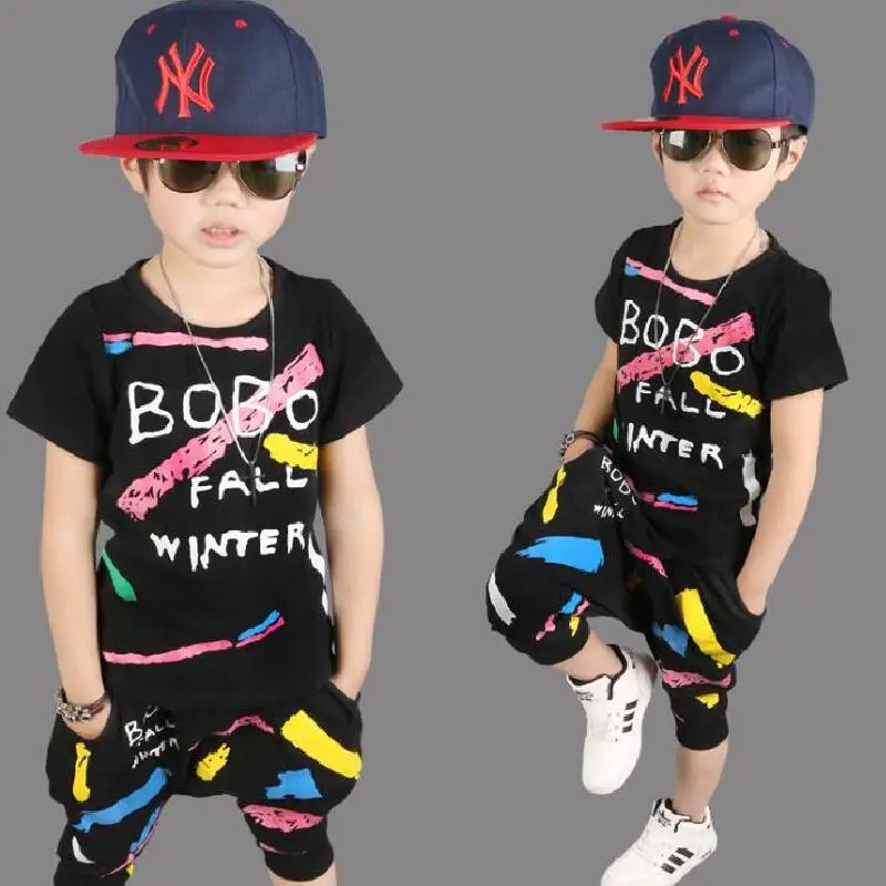 ملابس الأطفال 2019 الصيف طفل الفتيان الملابس 2 قطعة الزي الاطفال ملابس الأولاد رياضية دعوى للأولاد مجموعة ملابس