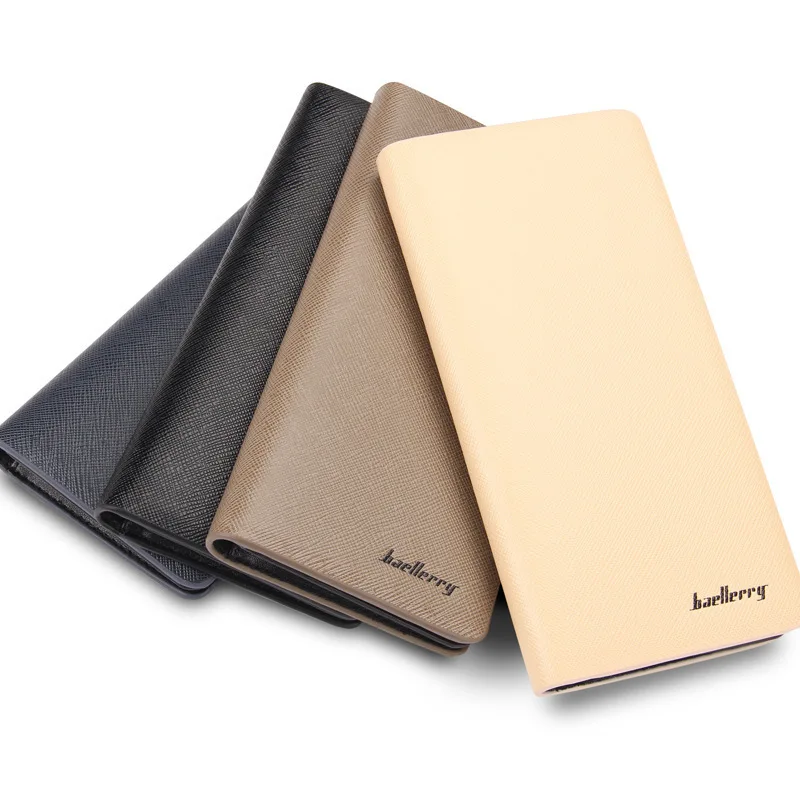 

retro cross pattern leather men wallet long Slim male purse utral Thin clutch wallet vintage student money bag coin pocket W037
