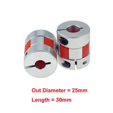 Acoplador de eje Flexible XB de aluminio ciruela, acoplamiento de eje Flexible D25L30, Conector de Motor de 8x10mm, acoplador Flexible de 5/6/6.35/8/10/12mm, 4 unids/lote