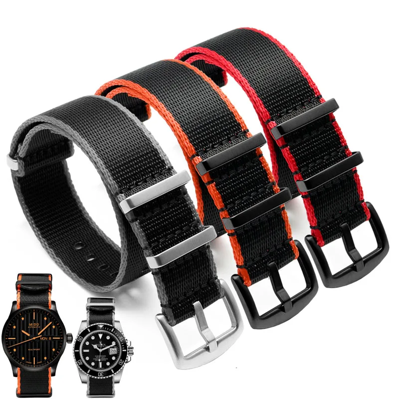 Hight quality 20 22mm Nylon watchband waterproof sport wristwatches