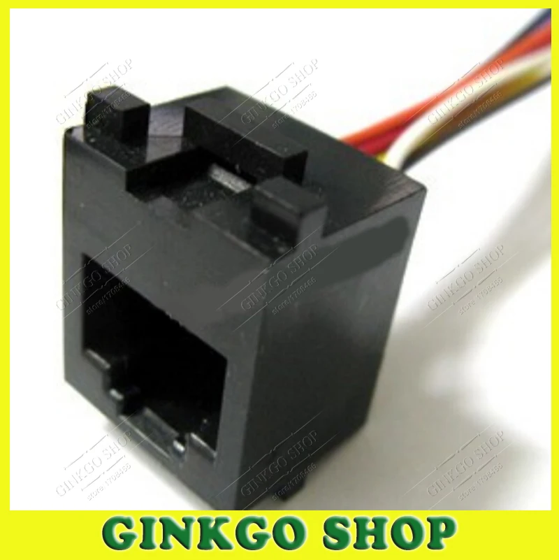 20 قطعة/الوحدة 8 دبابيس محولات موصلات rj45 pcb تصاعد نوع الهاتف rj11 8p8c وحدات جاك مع كابل 641D-8P8C 150 ملليمتر طول