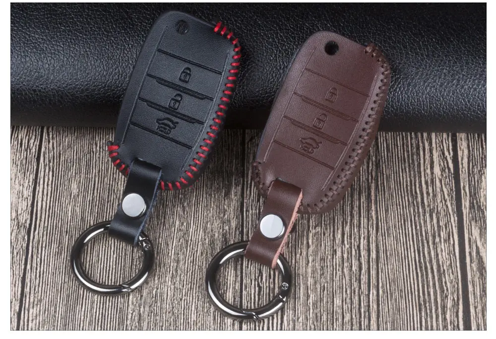 Leather Remote Key Case Cover For Kia Rio K2 Sportage 2018 2019 Cerato K3 Optima K5 Ceed Sorento Soul Forte Sportage R 2011-2015