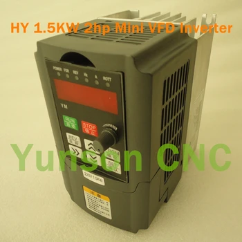 

1.5KW 1500W 2hp HuanYang Mini Size 400Hz variable frequency drive VFD inverter for spindle motor speed control 220V input
