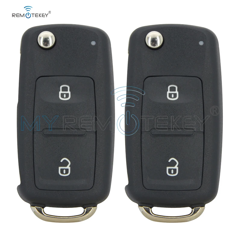 Remtekey 2 шт. Автомобильный Дистанционный ключ passat Jetta HU66 кнопки 434 МГц ID48 5K0837202AD для VW