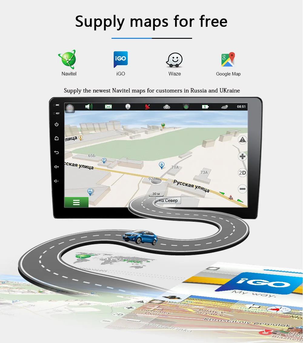 10," Универсальный Автомобильный Радио gps навигатор Android 9,1 двойной 2Din автомобильный мультимедийный плеер Стерео Авторадио Wifi Bluetooth RDS