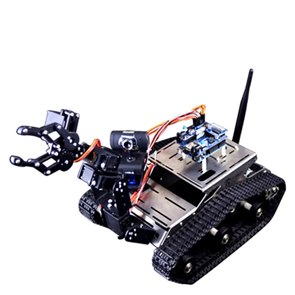 

Robot Car Kit Wifi for ArduinoUtility Intelligent Vehicle Robotic HD Camera Wireless Android IOS PC Controls with Mechanical Arm