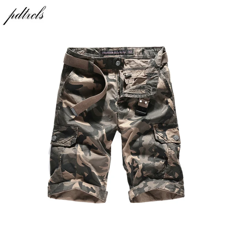 Новое поступление, летний военный Камуфляжный мужской карго, короткие брюки, повседневные, хлопок, мужские шорты, мужские брюки
