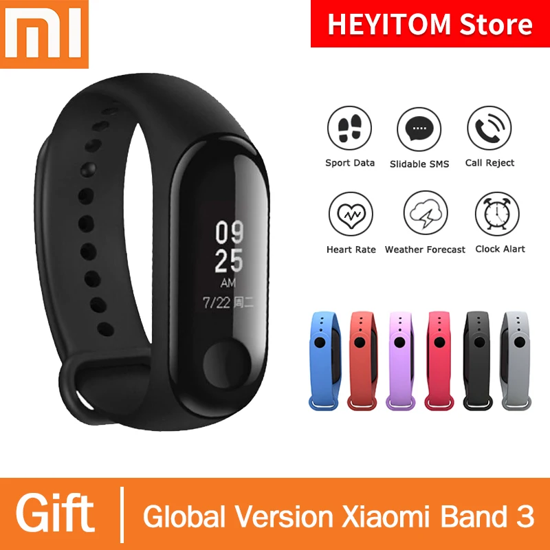 

Global version Xiaomi Mi Band 3 Smart Bracelet OLED Touch Screen 0.78 "Screen Message Weather Forecast Fitness Tracker Watch