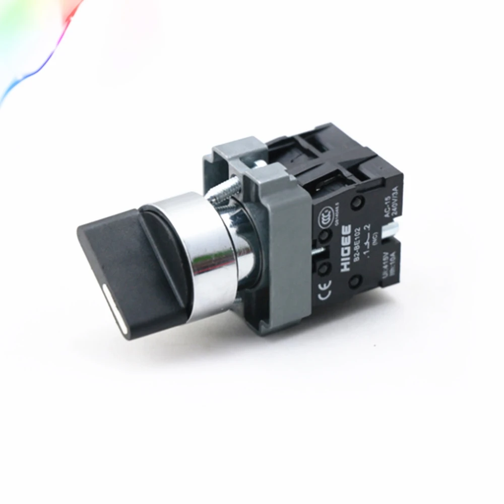 

22mm XB2-BD25 2 Position NO+NC Knob switch 10A/415V Lock-in Selection Switch