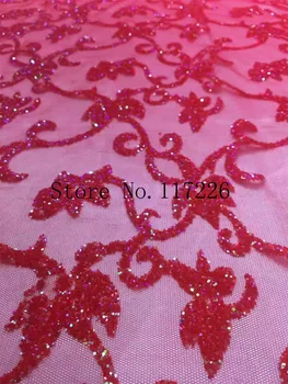 

5 Yards/lot New style fussical pink tulle net lace with glued glitter african lace fabric for wedding JRB-23243