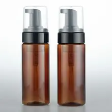 10 шт./лот 150 мл пустой умывания Бутылочки ручной Мыло Amber бутылку пластиковую бутылку пены коричневый