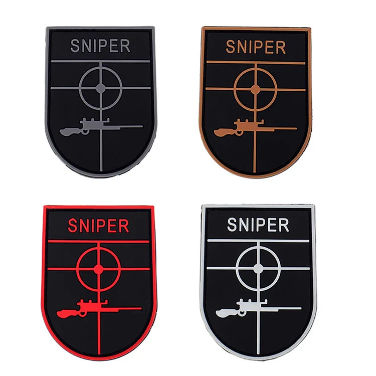

Pvc military patches sniper gun swat patch hook back airsoft morale patch tactical badges army for backpack jacket