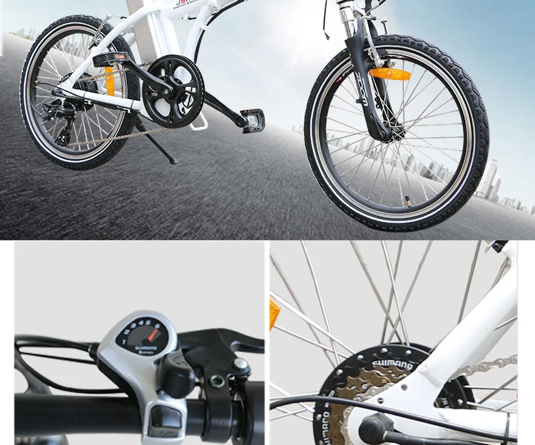 Top 20" BAFANG Electric Folding Bike 36V 250W Wheel Motor Bicycle SHIMANO Derailleur Cycling bicicleta electrica Electric Bike Ebike 6