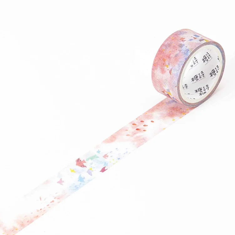 

Watercolor Fashion The Wondering World Theme Floral Washi Tape 20mm*5M DIY Decoration Supplies 1 Piece