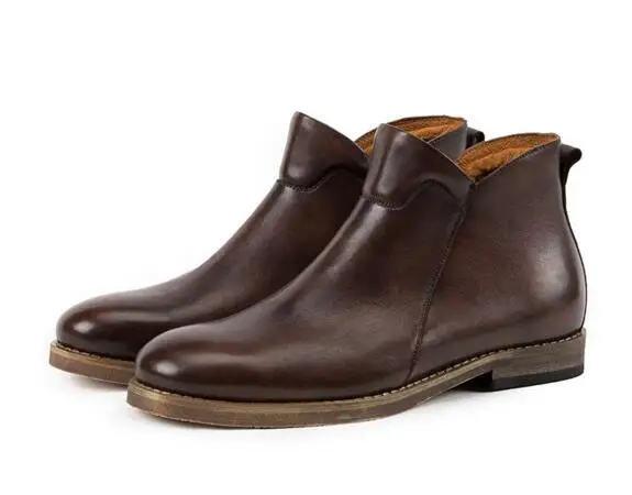 

Fashion men's shoes retro England leather Martin boots high-top leather shoes first layer leather Chelsea boots