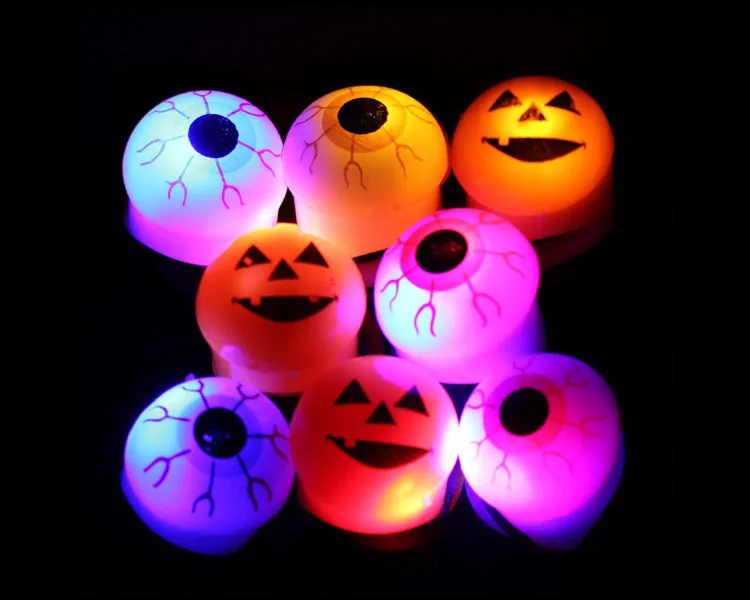 

36pcs/lot Funny Soft Jelly White Eyeballs Blood Hollween LED Glowing decoration Rings Lights Flashing Rings Kids Toys