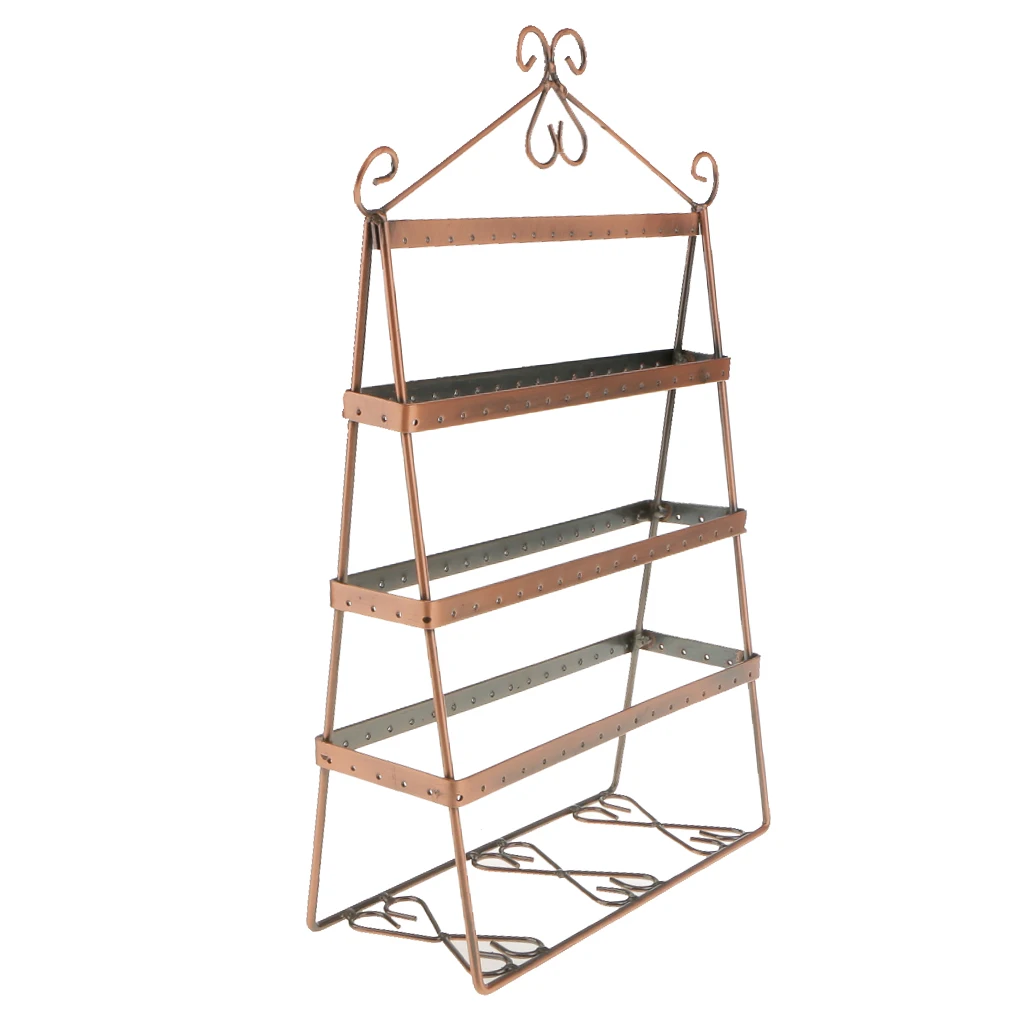 Retail Shop Earring Jewelry Display Large Stand Holder Organizer Copper