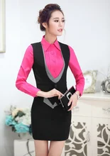 Formal Uniform Styles New 2015 Spring Autumn Business Work Suits Vest Skirt Ladies Office Blazers Women