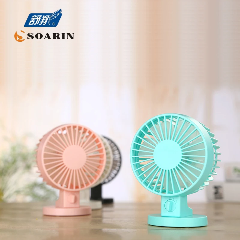 Portátil mini ventilador azul aire acondicionado ventilador doble hoja ventilador portátil pequeño ventilador USB VENTILADOR DE MESA ventilador recargable