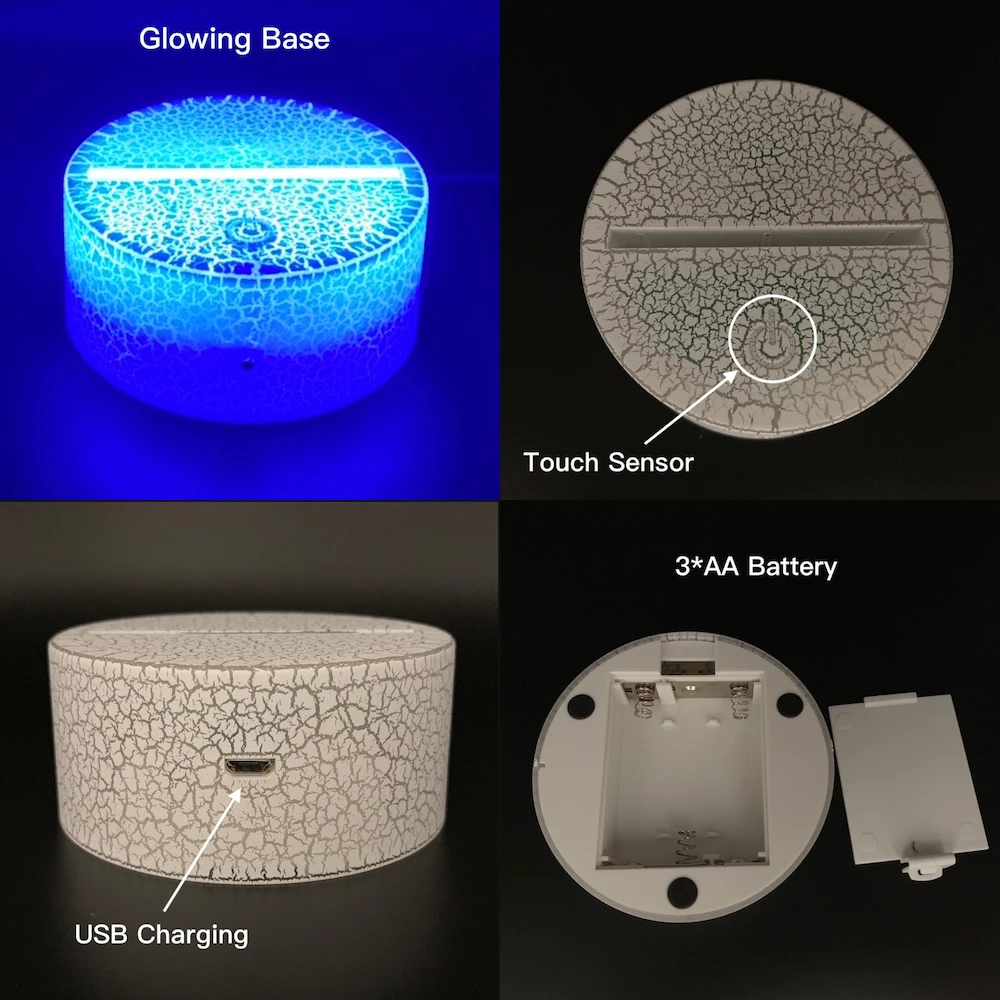  3d Led Night Light Lamp Marvel Thanos Glove Design Home Decoration Crafts Boys Bedroom Nightlight C - 33004066286